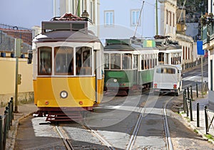 The trams of Lisbon, Portugal