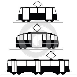 Trams and trolleybuses vector