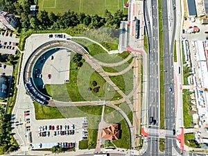 Tramway balloon loop in Krakow, Poland