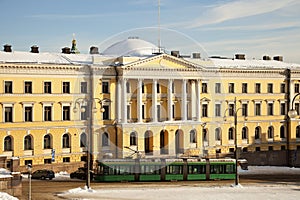 Tramway in front of Helsinki University Museum