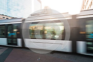 Tramway Motion Blur at Sunset