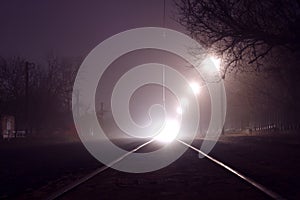 Tramway at night