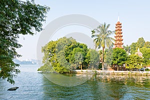 Tran Quoc pagoda in Hanoi in day , Vietnam