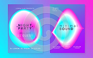 Trance Flyer. Bright Disco Banner. Club And Carnival Shape. Tren