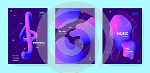 Trance Music Poster. Abstract Gradient Shape.