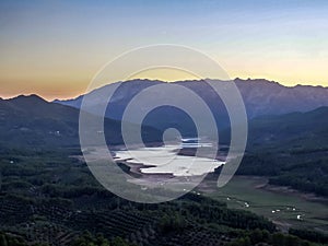 Tranco Reservoir from the Aguilon viewpoint. Segura Ovens, Jaen, Spain. photo