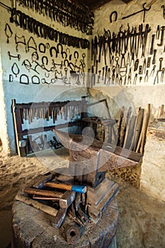 Tranditional smithy workshop interior