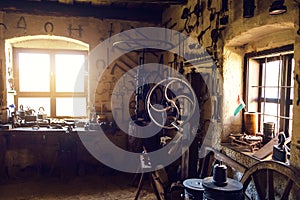 Tranditional smithy workshop interior