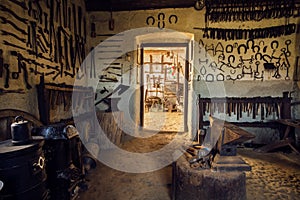 Tranditional smithy workshop interior