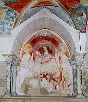 Trani cathedral: fresco in the crypt of St. Mary photo