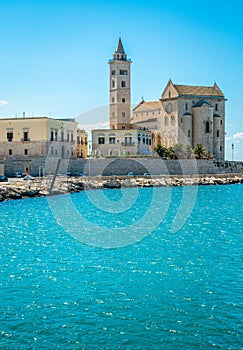 Trani waterfront with the beautiful Cathedral. Province of Barletta Andria Trani, Apulia Puglia, southern Italy.