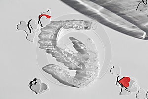 Tranparent Braces. Invisible aligners with paper hearts