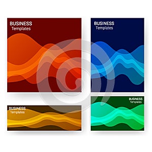 Tranparent wave texture design business templates for print