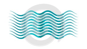 Tranquil Aqua Blue Wavy Lines Abstract Pattern Vector, vector design Generative AI