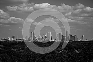 Tranquil Austin Greenbelt Black and white Skyline photo