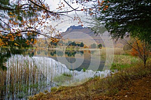 Tranquil Autumn Landscape with Reflections on the Water