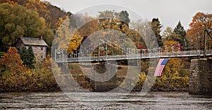 pedestrian bridge to Bucks county photo