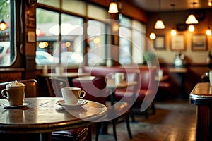 Tranquil Cafe Escape: HD Zoom Background by AI\'s Photorealistic Artistry