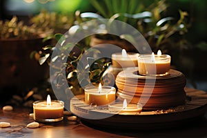 Tranquil candlelit meditation with a soothing warm glow for inner peace and relaxation