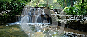 Tranquil Cascade in GoiÃÂ¡s - A Serene Nature\'s Symphony. Concept Nature Photography, Waterfalls, photo