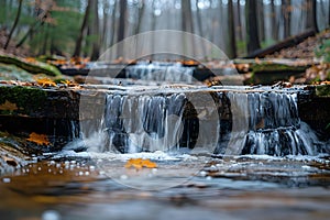 Tranquil Cascades Amidst the Woods of Turkey Run. Concept Nature Photography, Waterfalls, Woods,