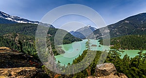 Tranquil Diablo Lake in the North Cascades National Park, Washington