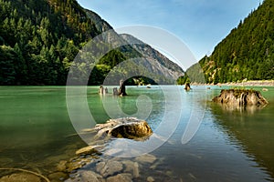 Tranquil Diablo Lake in the North Cascades National Park, Washington