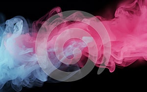 Tranquil Emanation: Ethereal Pink Smoke on a Minimalist Background, Generative Ai