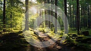 Dirt path in the middle of a forest