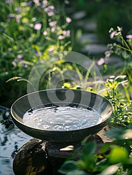 Tranquil garden water feature