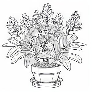 Tranquil Gardenscapes: Exotic Yucca Coloring Page With High Detail