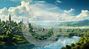 Tranquil Germany: Hyper-detailed Fairy Tale Land Wallpaper