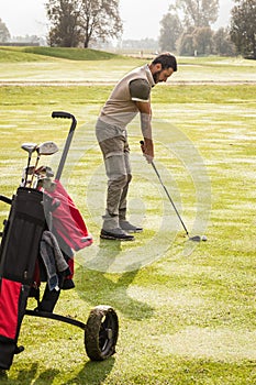 Tranquil golf player