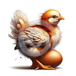 Warm Nest with Newborn Chicks, Isolate Image, Generative AI.