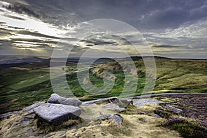 Tranquil landscape of Peak District National Park, Derbyshire, Uk