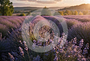 Tranquil Lavender Field Amidst Forest