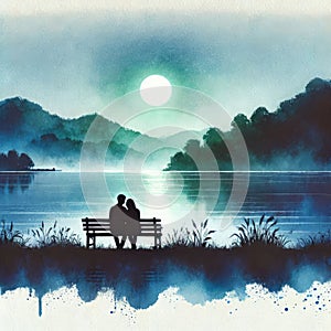 Tranquil Love in Moonlight