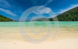 Tranquil Mai Ngam beach in beautiful day, Surin island national park, Phang Nga, Thailand
