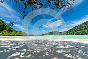 Tranquil Mai Ngam beach in beautiful day, Surin island national park, Phang Nga, Thailand