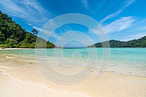 Tranquil Mai Ngam beach in beautiful day, Surin island national park, Phang Nga, Thailand