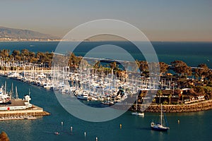 Tranquil marina on the ocean