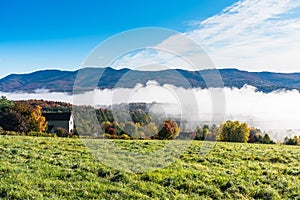 Tranquil mountain landscape on a fall morning