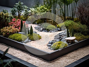 Tranquil office zen garden for relaxation