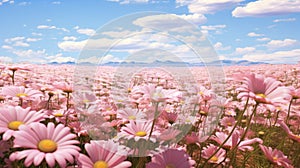 Tranquil Pink Field Of Flowers In Realistic Daz3d Style photo