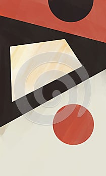 Tranquil Poster art with abstract shapes inspired art. malevich, 20th century artwork. Graceful artwork with deep color. Artwork photo