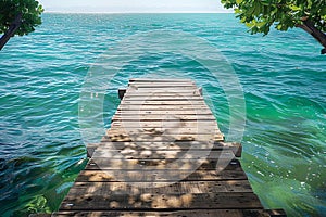 Tranquil retreat Pier oasis with serene waters unfurling underneath