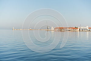 Tranquil scene of Thessaloniki Port