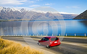 Tranquil Scenery Of Mountain Range Beyond The Road photo