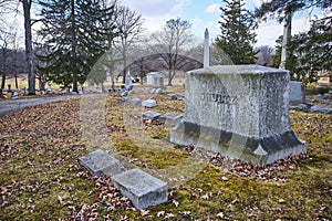 Tranquil Schultz Family Cemetery Plot with Autumn Leaves