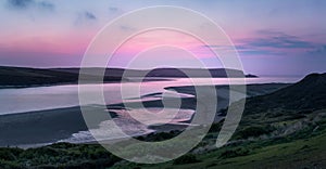 Twilight over the Camel Estuary, Cornwall